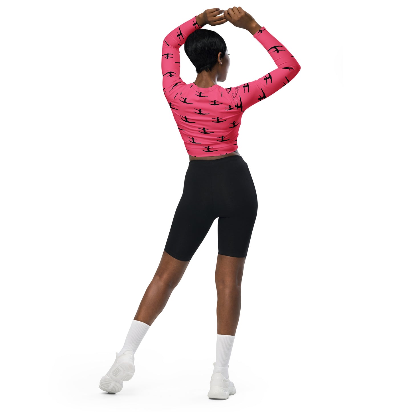 My Hero Pink Grand Jete Recycled long-sleeve crop top