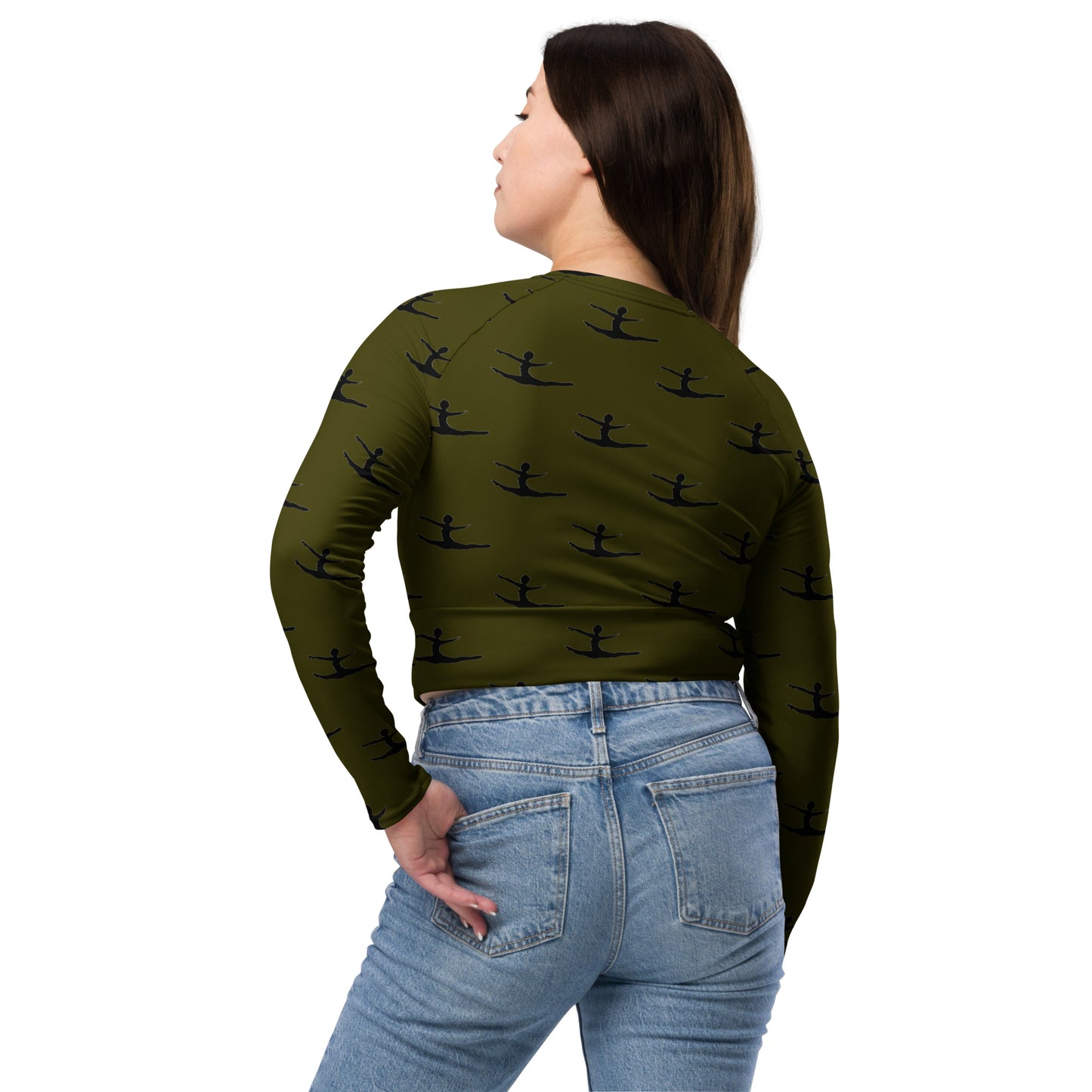 Greco Green Grand Jete Recycled long-sleeve crop top