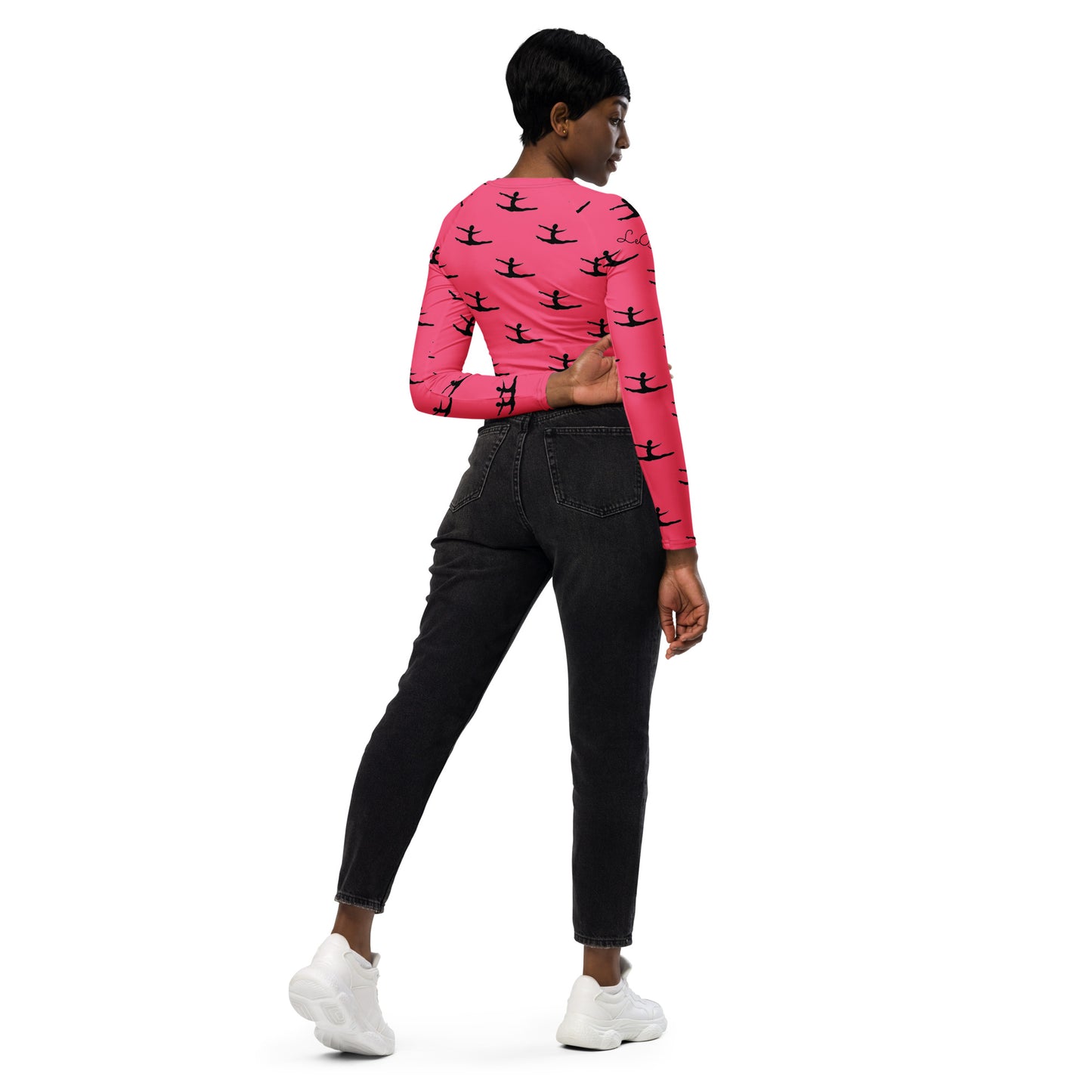 My Hero Pink Grand Jete Recycled long-sleeve crop top