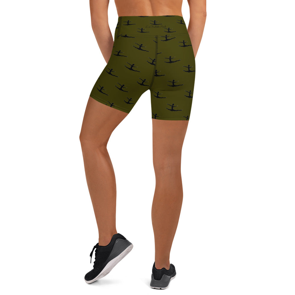 Greco Green Grand Jete Yoga Shorts