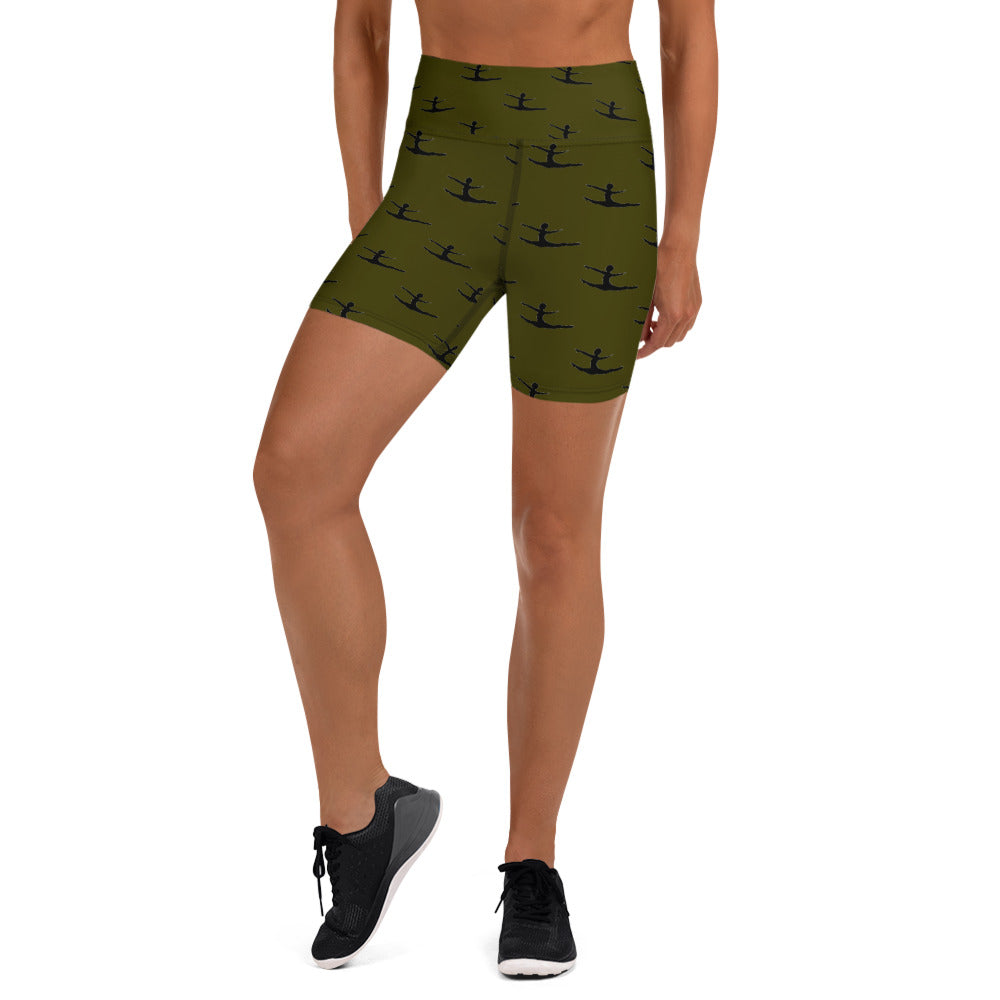 Greco Green Grand Jete Yoga Shorts