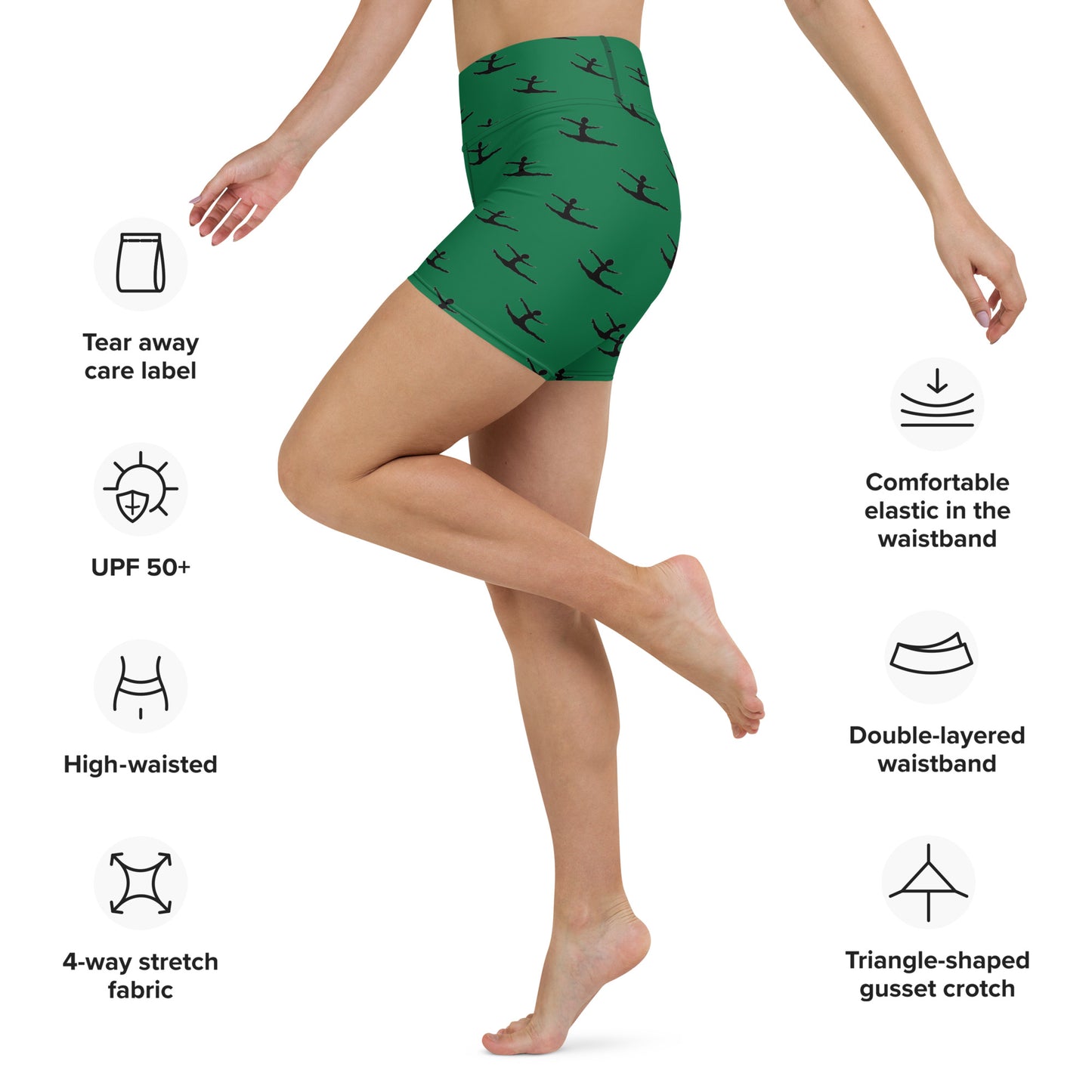 Emerald Grand Jete Yoga Shorts