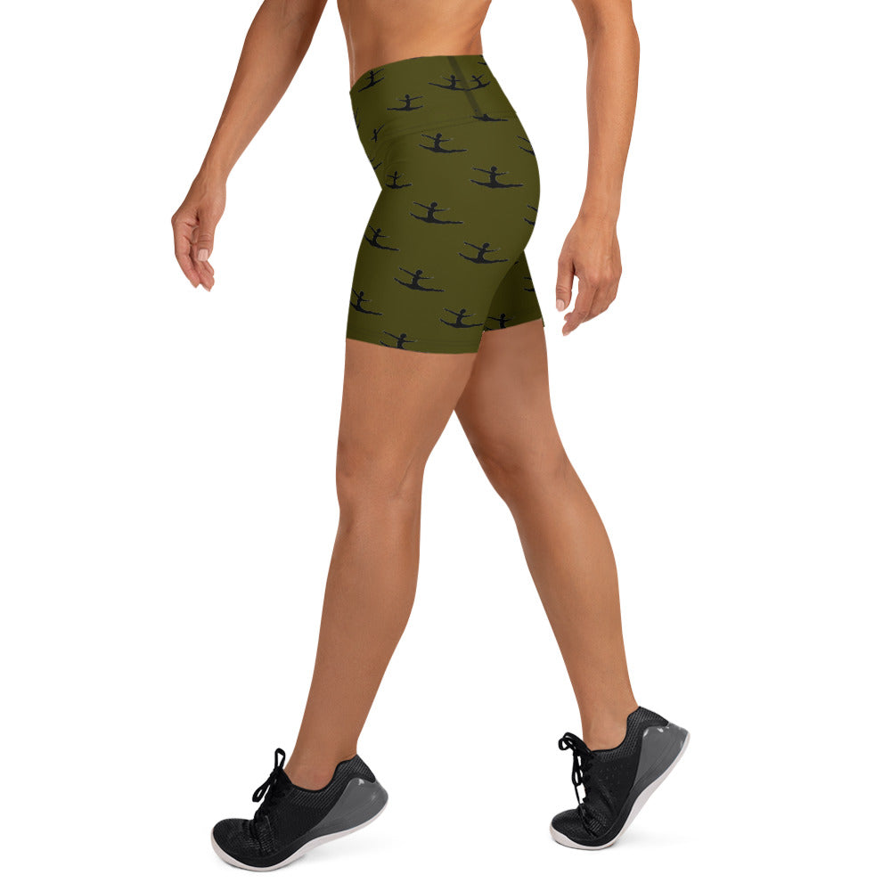 Greco Green Grand Jete Yoga Shorts