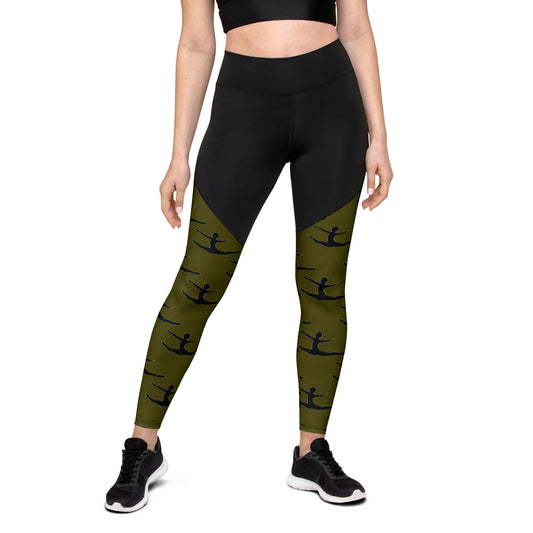 Greco Green Grand Jete Sports Leggings