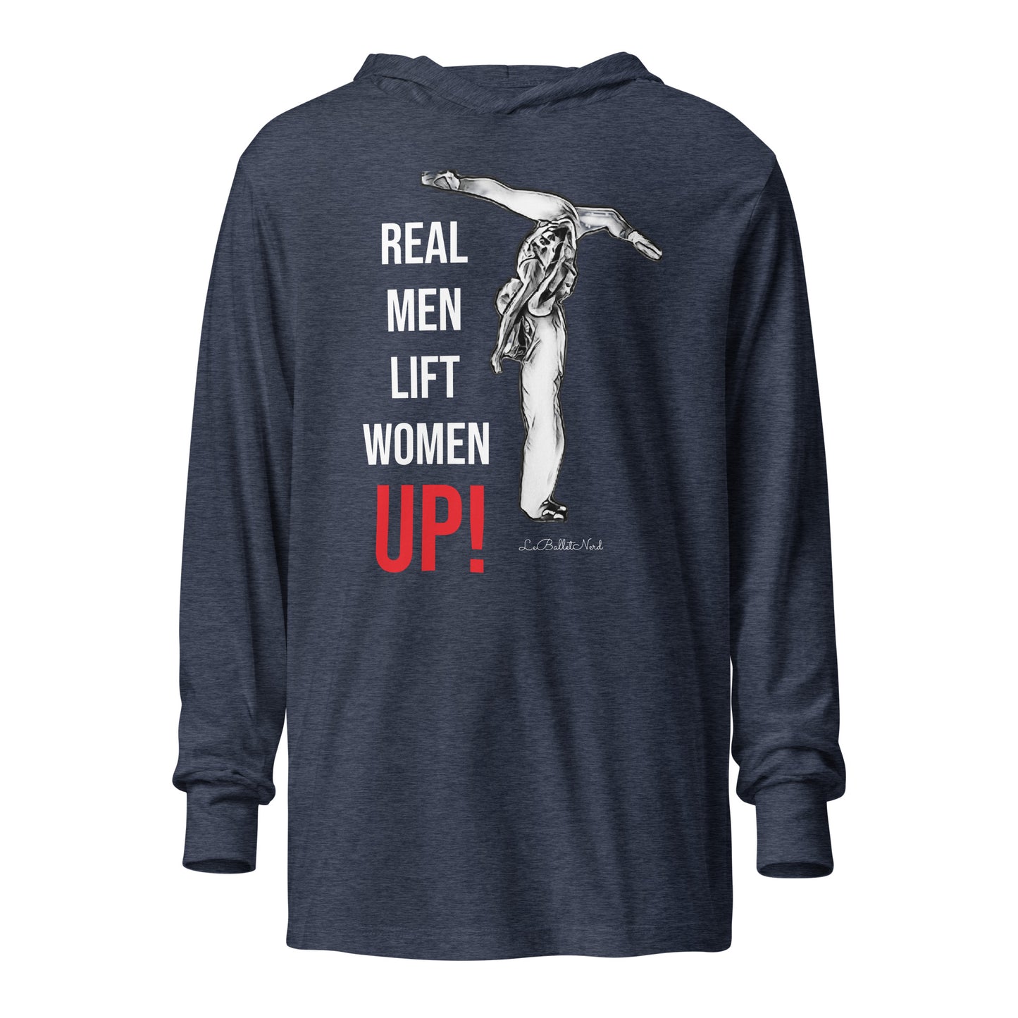 Real Men Hooded long-sleeve tee